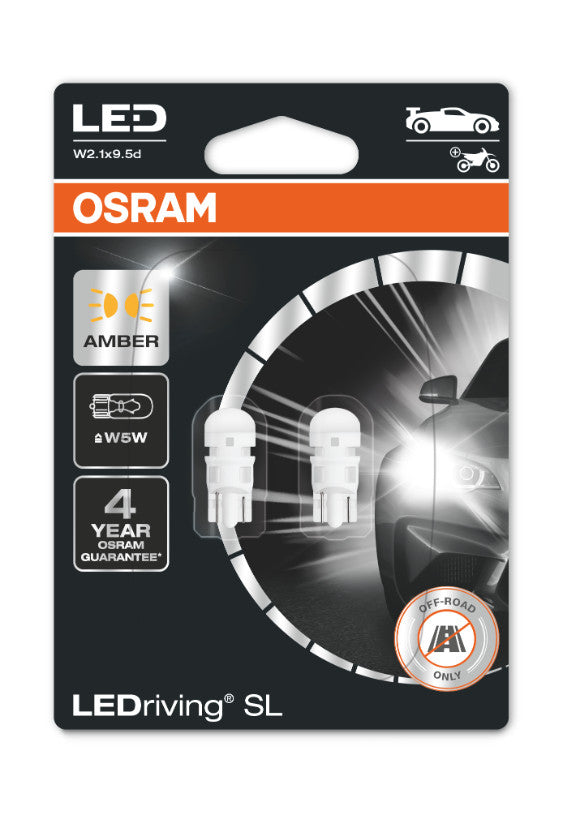 Osram W5W LEDriving HL Gen2 LEDriving SL 6000K 2 stk. Gult lys
