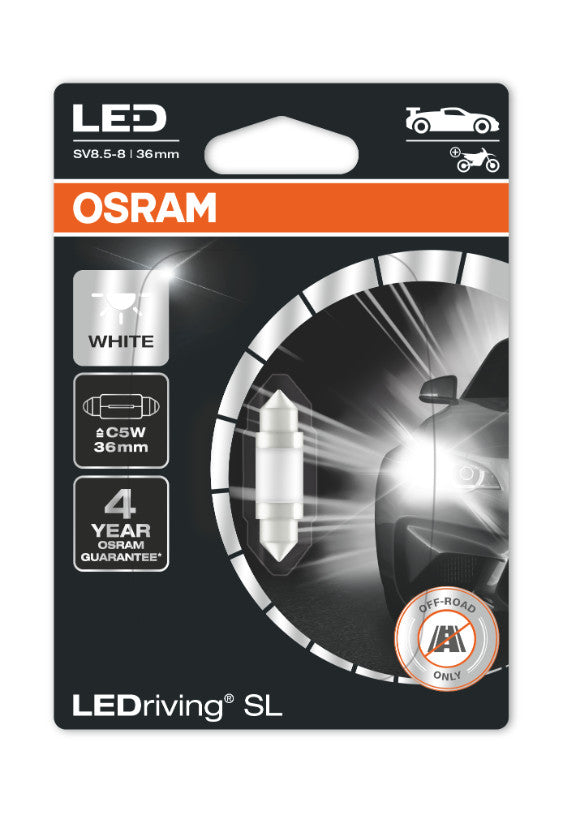 Osram C5W LEDriving SL 36 mm 6000K 12V  1 St. Hvitt lys