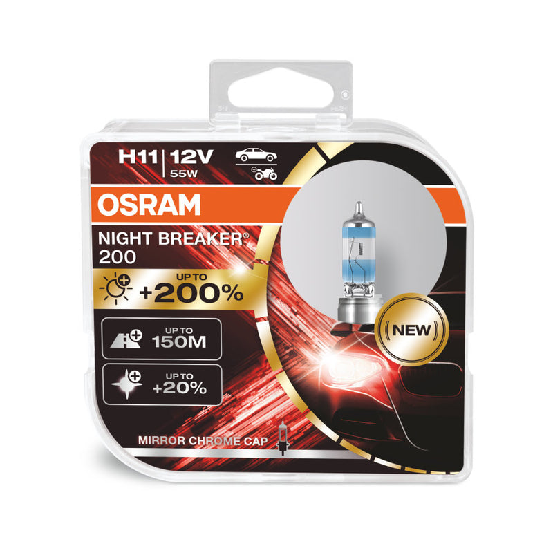 Nyhet OSRAM H11 55W NIGHT BREAKER LASER +200% 2 stk (12V)