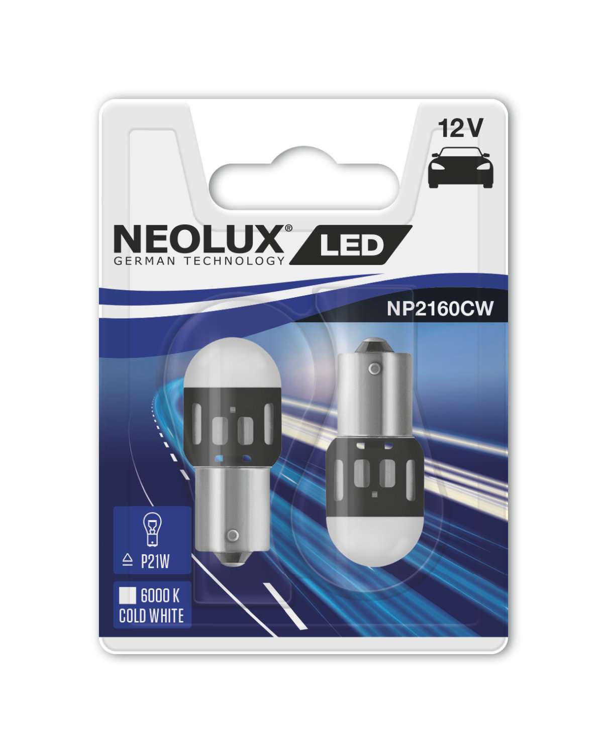 Neolux P21W (1,2W) LED Retrofits 6000K 12V 2 St. Hvit lys