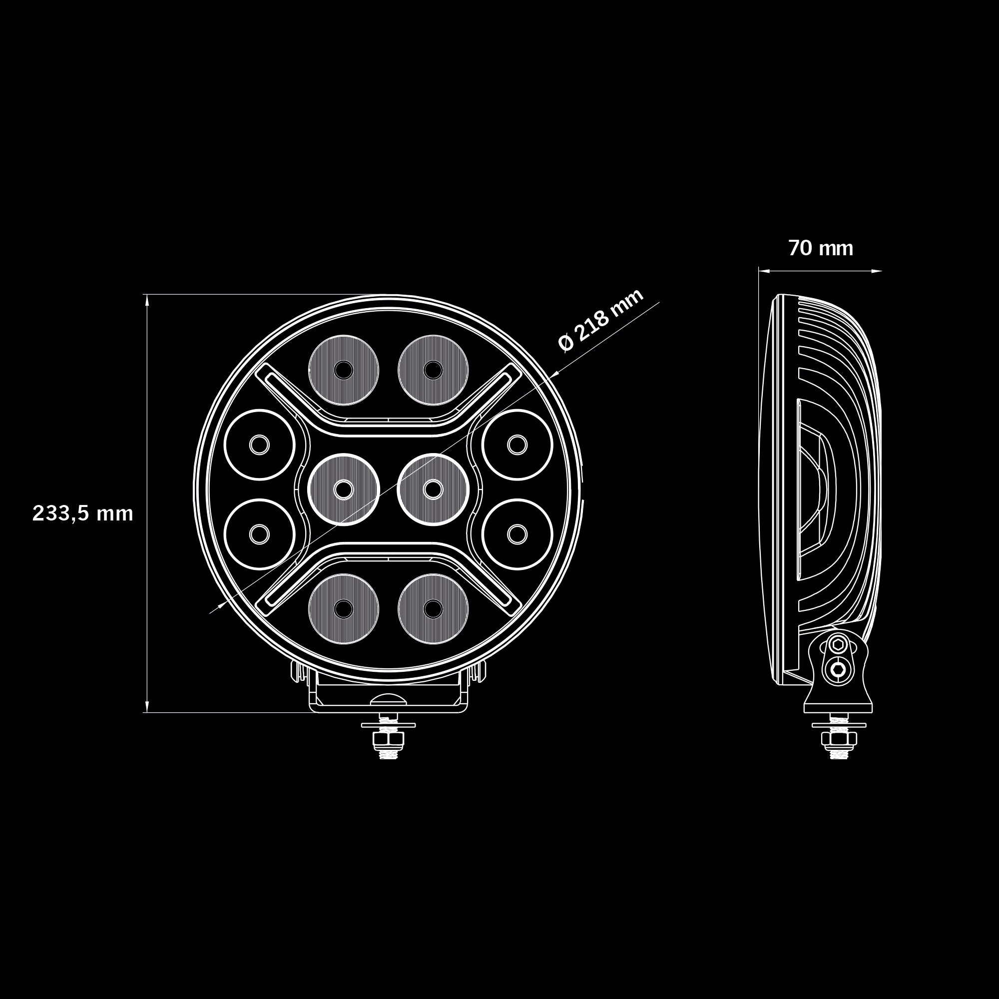 Strands 130W Dark Knight Intense 9″ LED Ekstralys - 16 100 lm