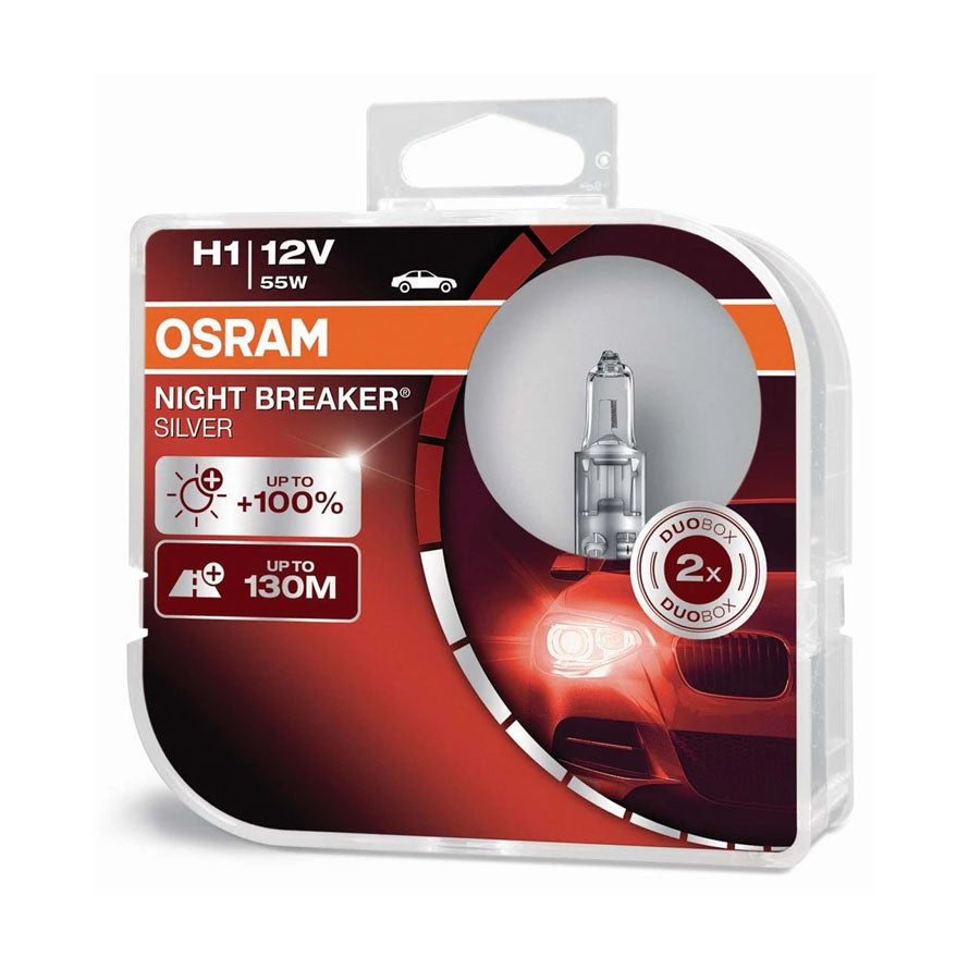 Osram H1 55W Night Breaker Silver 2 stk. (12V)