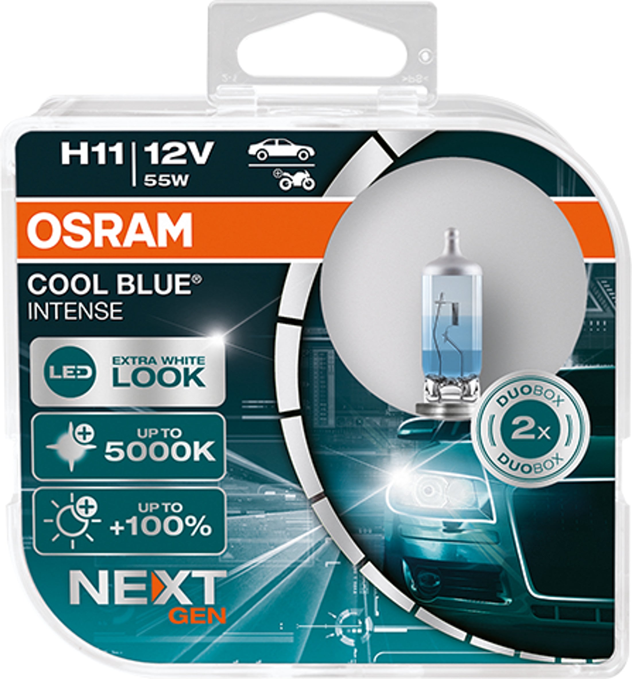 Osram H11 55W Cool Blue Intense Next Gen +100% 2 stk